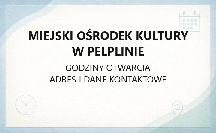 Miejski Ośrodek Kultury w Pelplinie - kontakt, zajęcia, bilety i wydarzenia