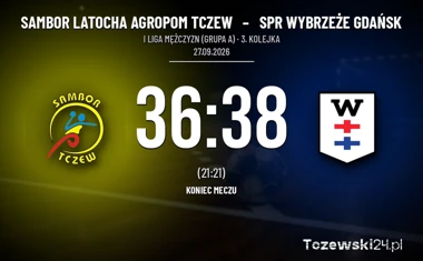 [PIŁKA RĘCZNA] I Liga Mężczyzn (Grupa A): Sambor Latocha Agropom Tczew – SPR Wybrzeże Gdańsk 36:38. Remis w połowie nie wystarczył gospodarzom