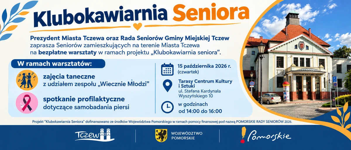 Grafika promocyjna wydarzenia Klubokawiarnia seniora