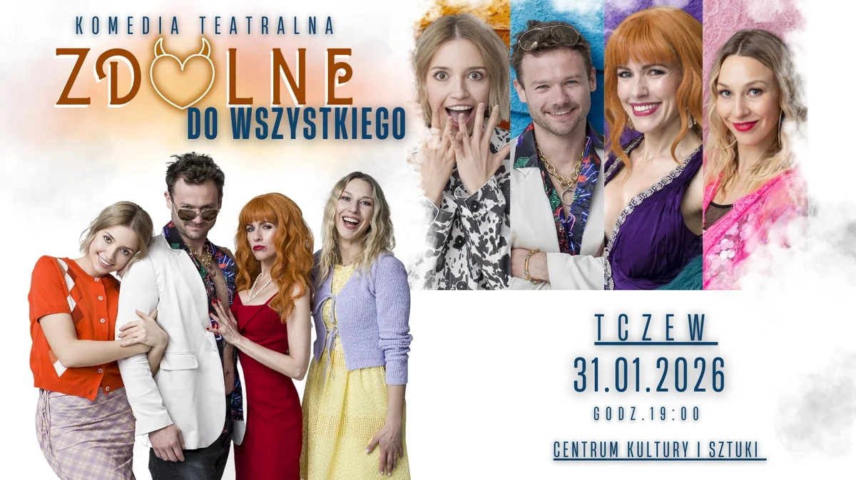 Grafika promocyjna wydarzenia Komediowy spektakl teatralny w Tczewie – styczeń 2026