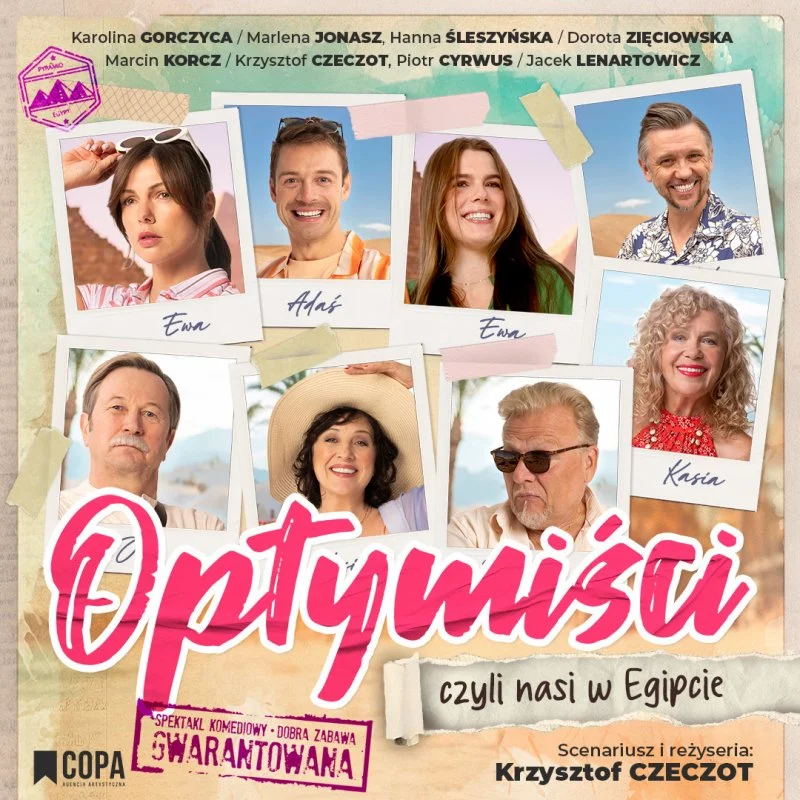Grafika promocyjna wydarzenia OPTYMIŚCI - spektakl