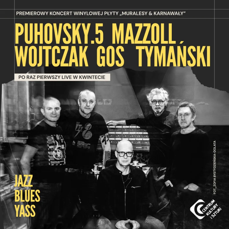 Grafika promocyjna wydarzenia PUHOVSKY.5 MAZZOLL WOJTCZAK GOS TYMAŃSKI – MURALESY & KARNAWAŁY