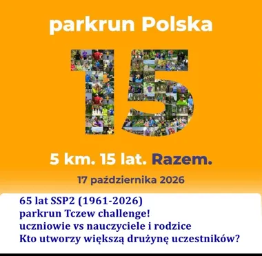 Grafika promocyjna wydarzenia parkrun Tczew challenge! Jubileusz SSP2