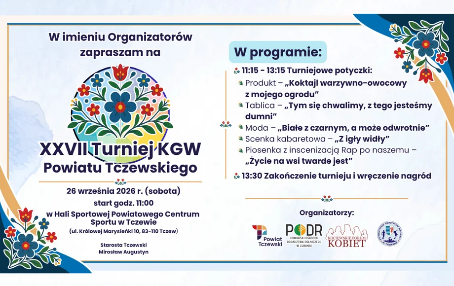Grafika promocyjna wydarzenia XXVII Turniej Kół Gospodyń Wiejskich Powiatu Tczewskiego