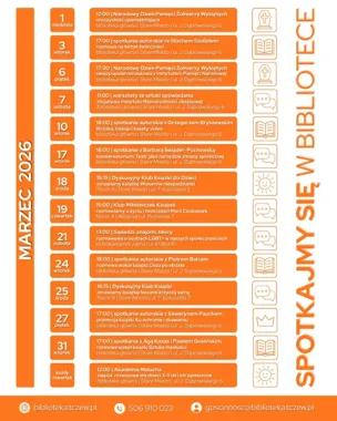 Marzec w bibliotece Tczew - miesiąc spotkań, warsztatów i lokalnych głosów