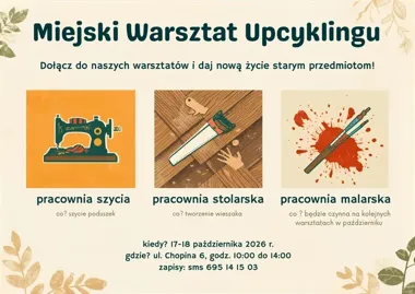 Poduszki i drewniane wieszaki z odzysku. Bezpłatne warsztaty w Tczewie